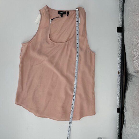 Theory Women's Silk Racerback Tank Top Light Pink Size L - Picture 8 of 8